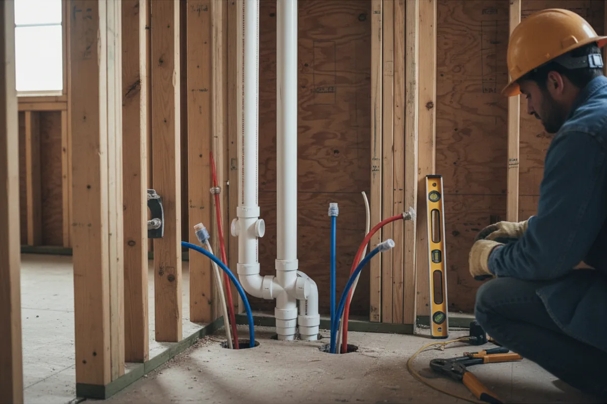 Drain and supply rough-in during Drain Cleaning in Chicago Heights