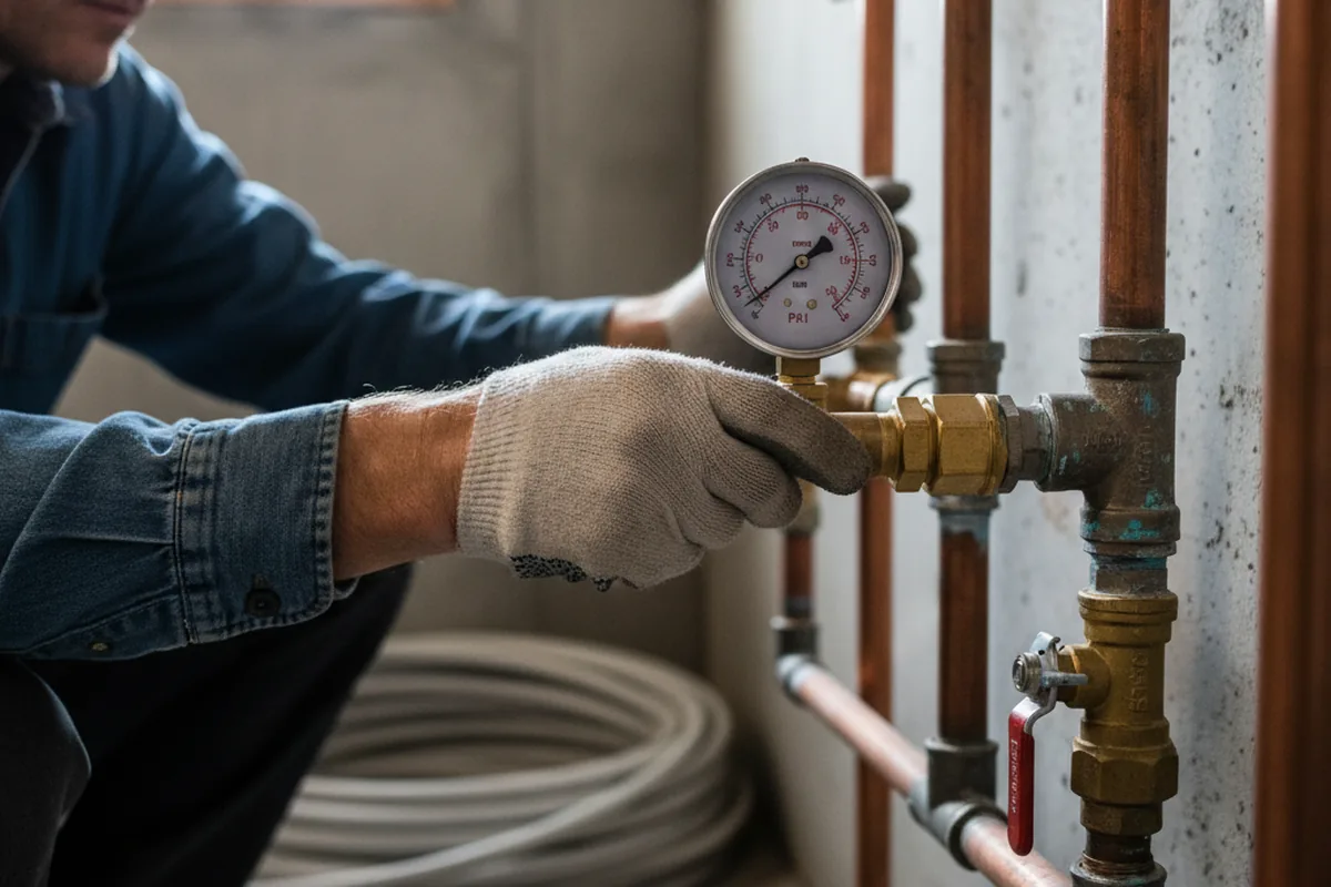 Pressure testing a repaired line during Water Line Repair in Chicago Heights